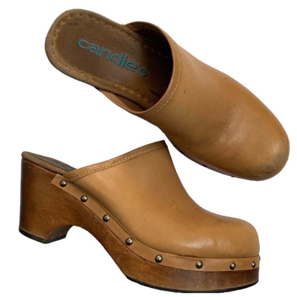 Vintage Candies Leather Studded Wooden Platforms